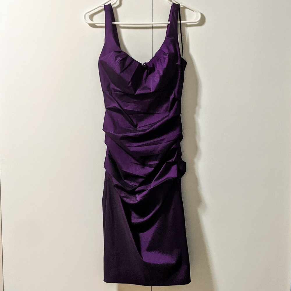 Purple Ruched Bodycon Dress